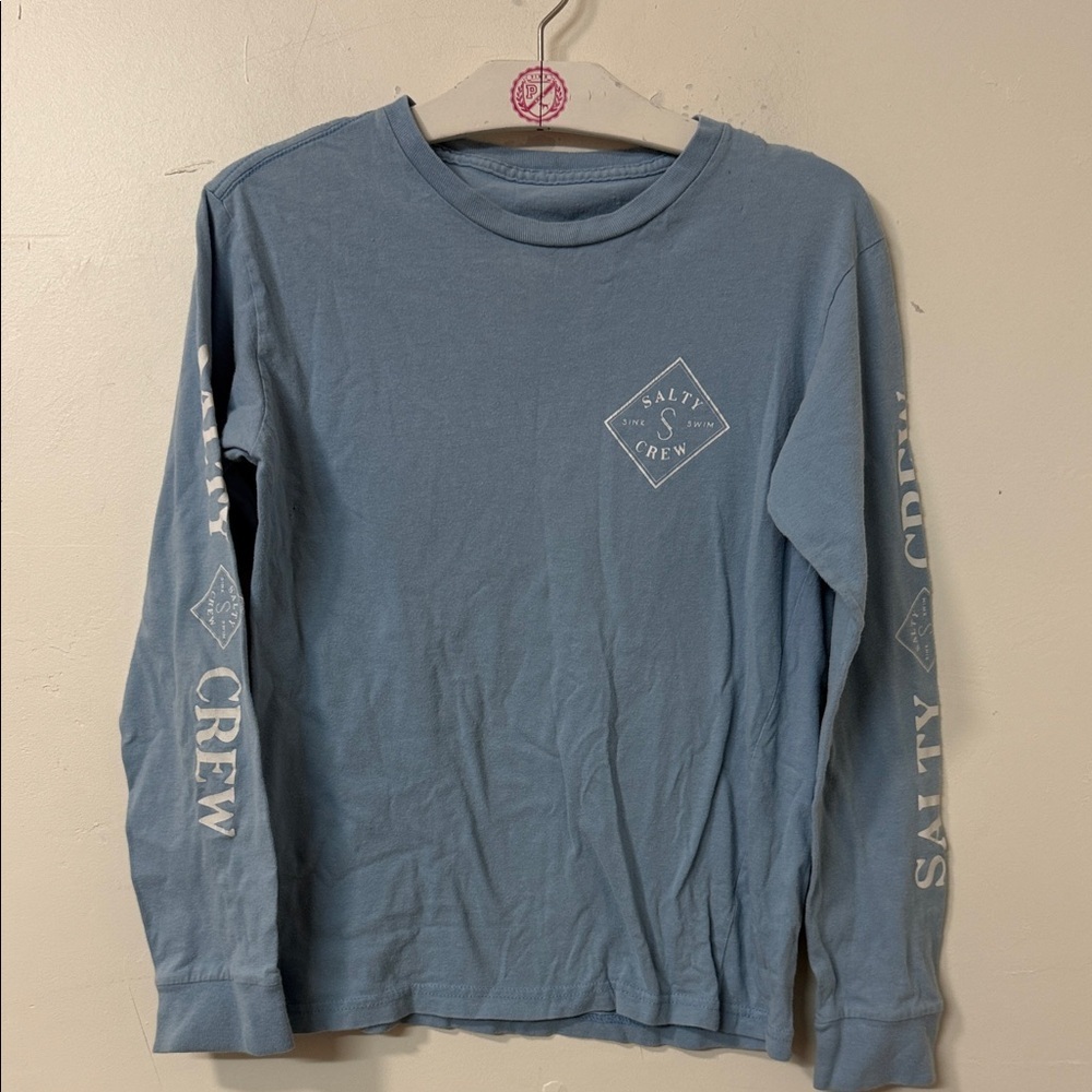 Salty Crew Blue Long Sleeve Tee with White Logo